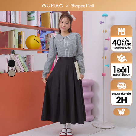 Chân váy A midi kiểu Gmorning - GUMAC YVE01030