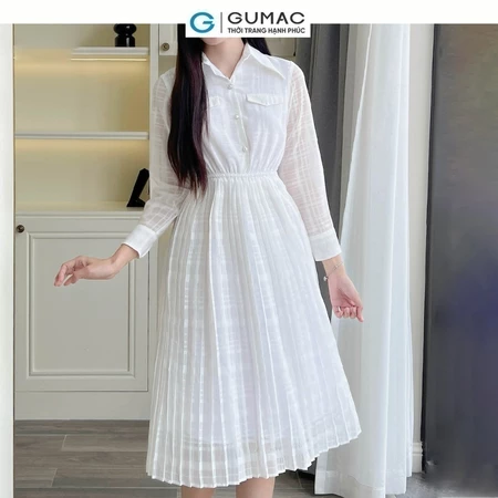 Đầm sơ mi dập ly DD11068 thời trang GUMAC