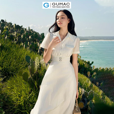 Đầm sơ mi A xòe thời trang GUMAC DE04041