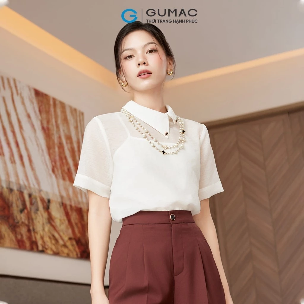 Áo kiểu cổ cách điệu thời trang GUMAC AE10008