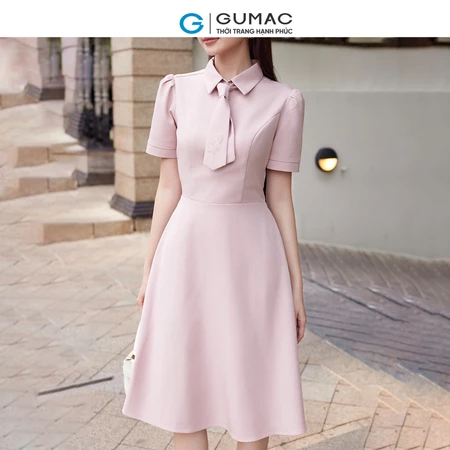 Đầm A kèm dây thêu thời trang GUMAC DE11034