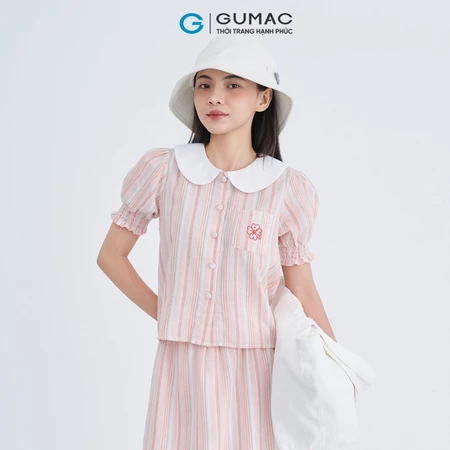 Set lẻ Áo kiểu thêu thời trang Gmorning - GUMAC YAE08092 - Chân váy sọc YVE08093