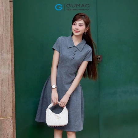 Đầm nẹp bèo tam giác thời trang GUMAC LDE1007