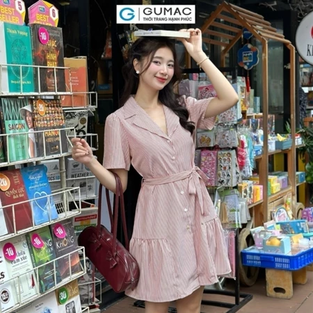 Đầm sọc tùng rã nhún thời trang Gmorning - GUMAC YDE07069