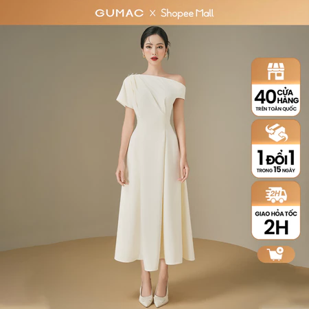 Đầm lệch vai thời trang GUMAC DE06028
