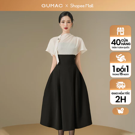 Đầm xòe phối voan thời trang GUMAC DE06032
